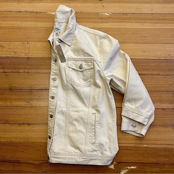 J. Crew Relaxed denim jacket in Ecru. Size XL. NWT. - Picture 14 of 15